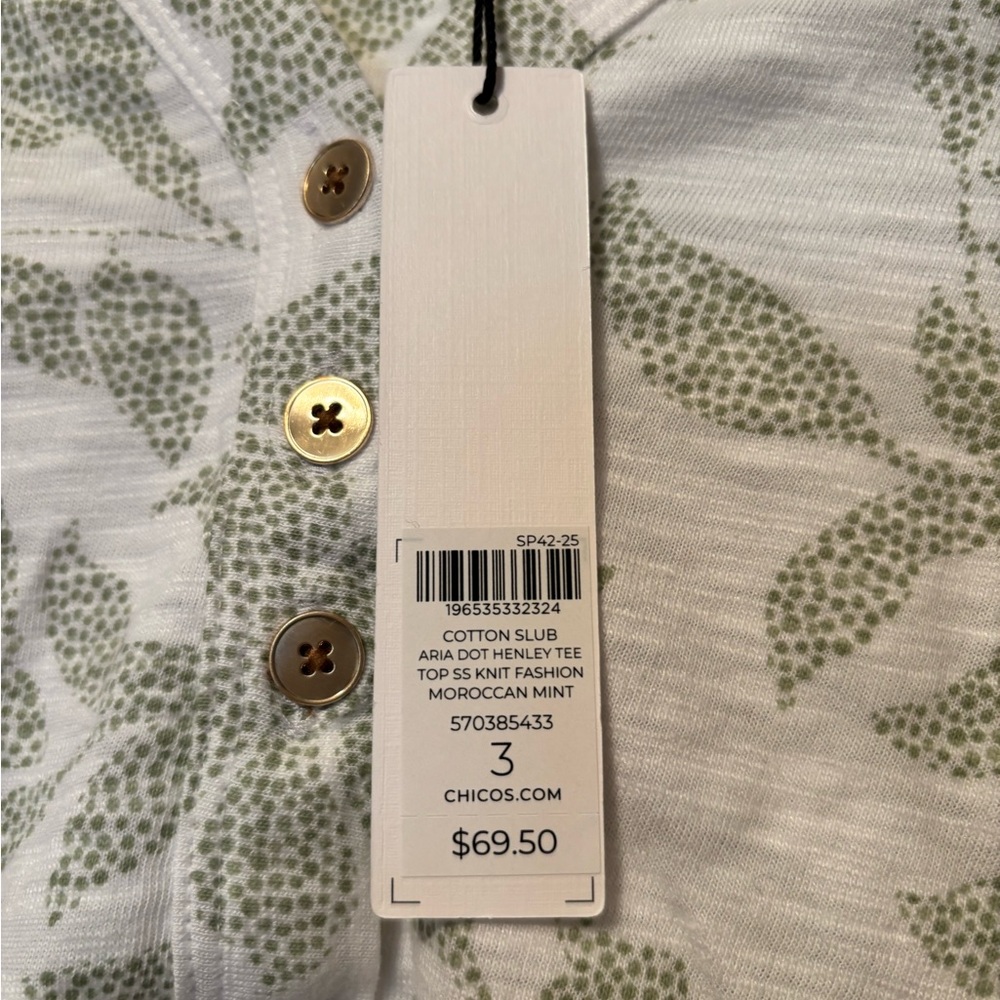 Chicos cotton slub tee size 3 - Picture 2 of 4